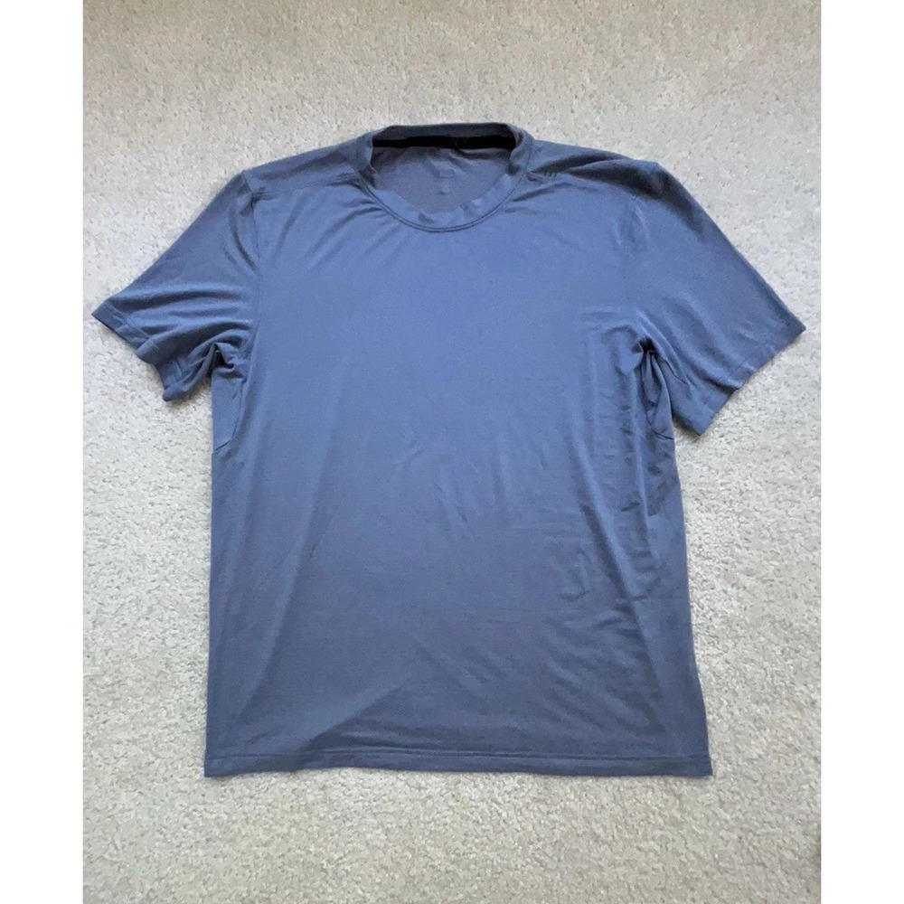Lululemon EasySet Training Short Sleeve Shirt Wash Men L Washed Denim Blue
